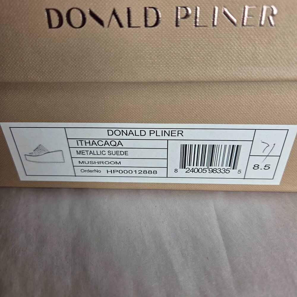 NWT Donald Pliner Ithacaqa Metallic Suede Wedge Sandal Size 8.5 - Picture 8 of 9